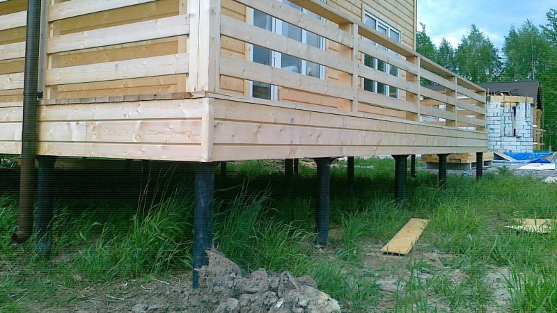 свайно-винтовой фундамент деревянный дом